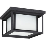 Hunnington Flush Mount — 2 Light, Etched Seeded