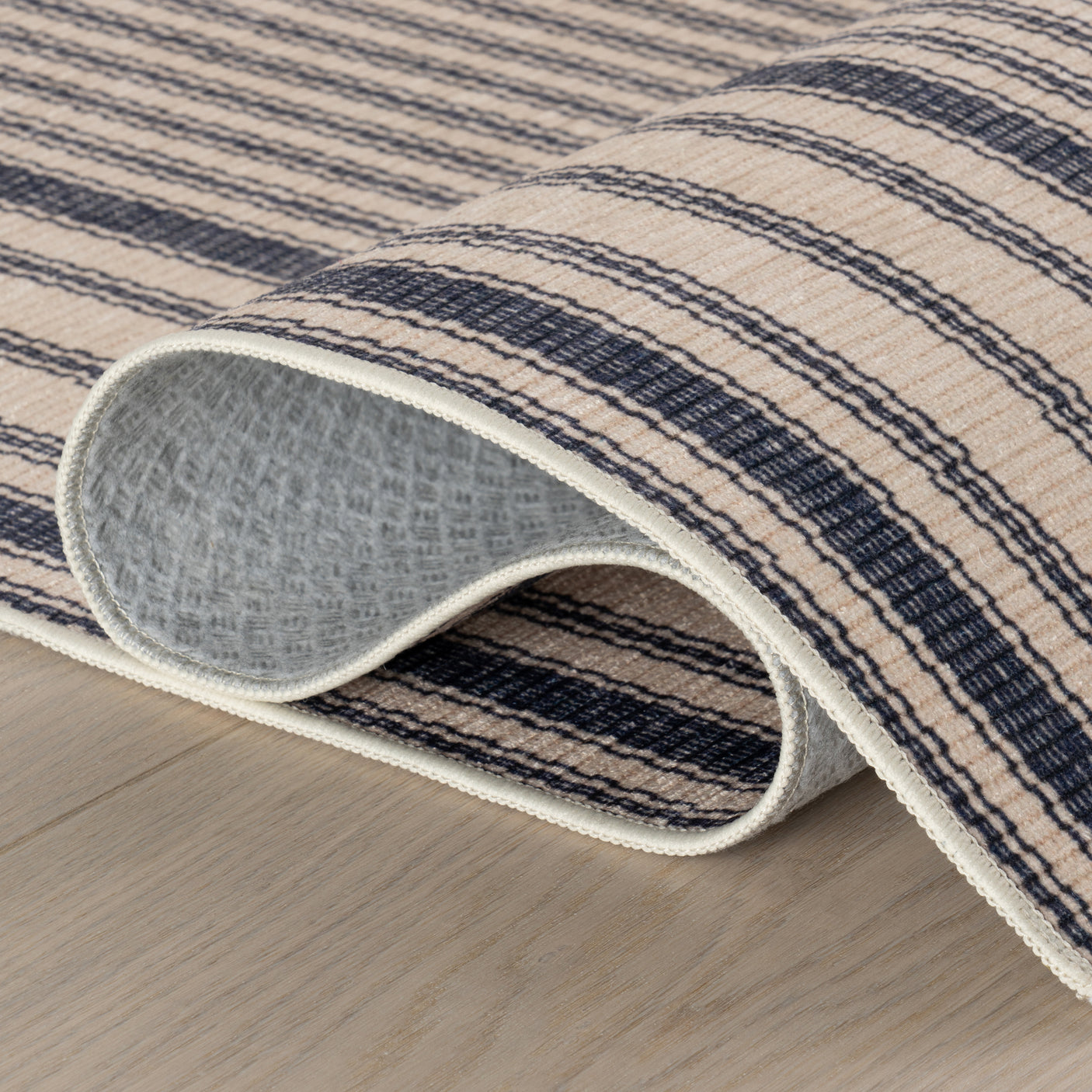 Axiom Coastal Striped Machine Washable Rug