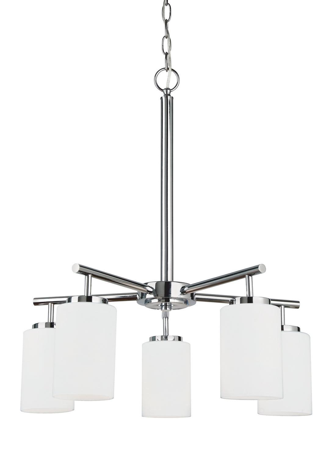Oslo Five Light Chandelier — Cased Opal Etched