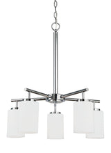 Oslo Five Light Chandelier — Cased Opal Etched