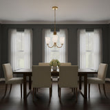 Miles Three Light Chandelier — Etched white