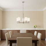 Oslo Five Light Chandelier — Cased Opal Etched