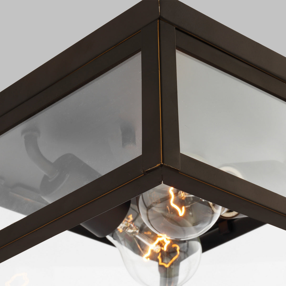 Two Light Outdoor Flush Mount — 60 W