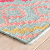 Dash & Albert Jelly Roll Handwoven Wool Rug in Multicolour, corner detail