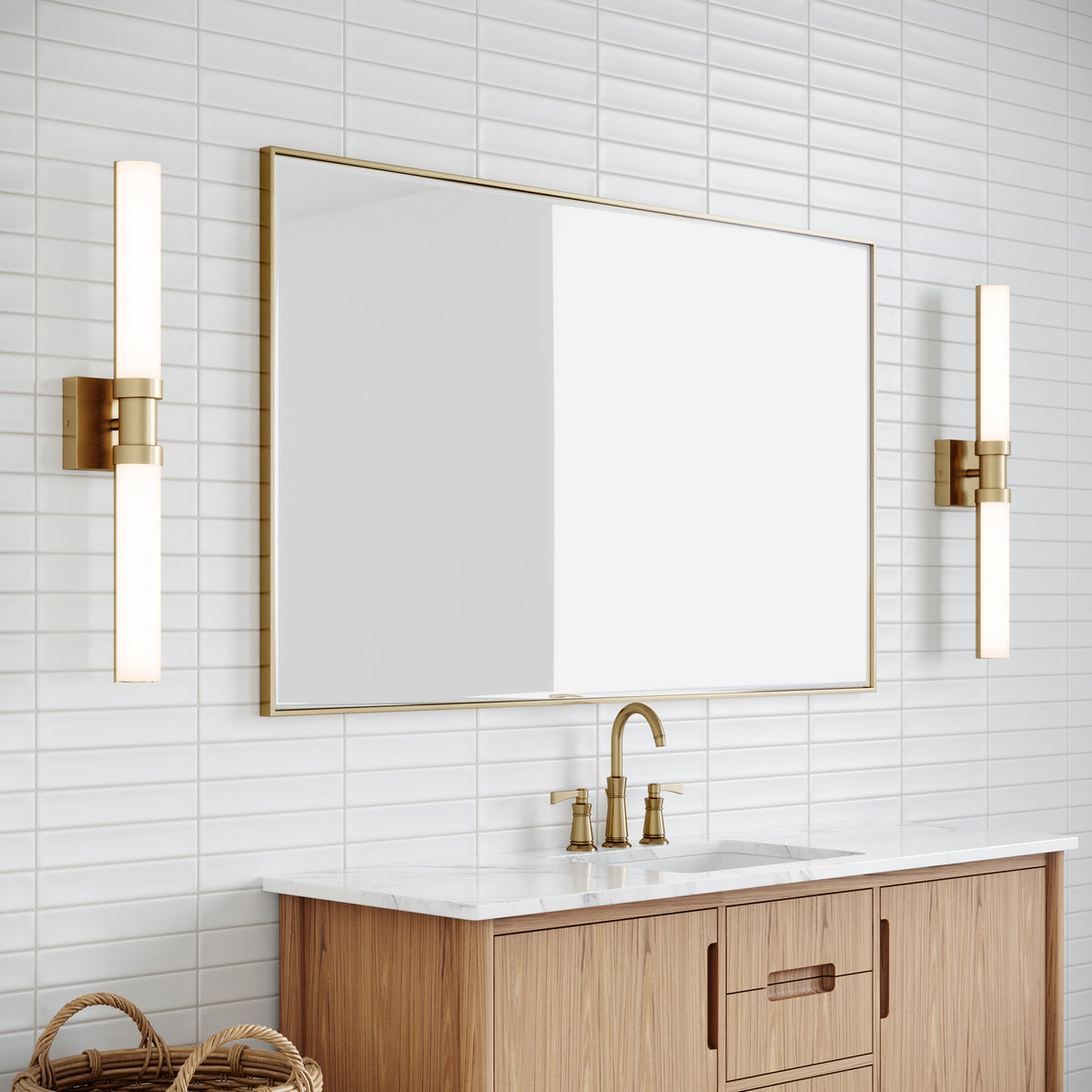 LED Bath Wall Sconce — W: 4.75" × H: 26.75" × D: 4.50"