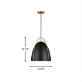 Norman Large Pendant — Midnight Black, 75 W