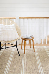 Dash & Albert Malta Handwoven Wool Rug in Natural, room setting