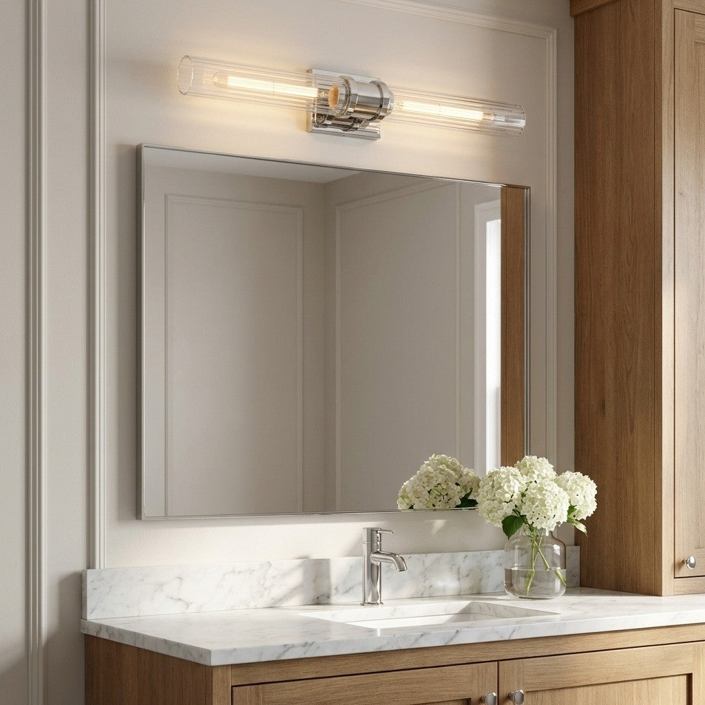 Keaton 30" Vanity Sconce — Clear Fluted