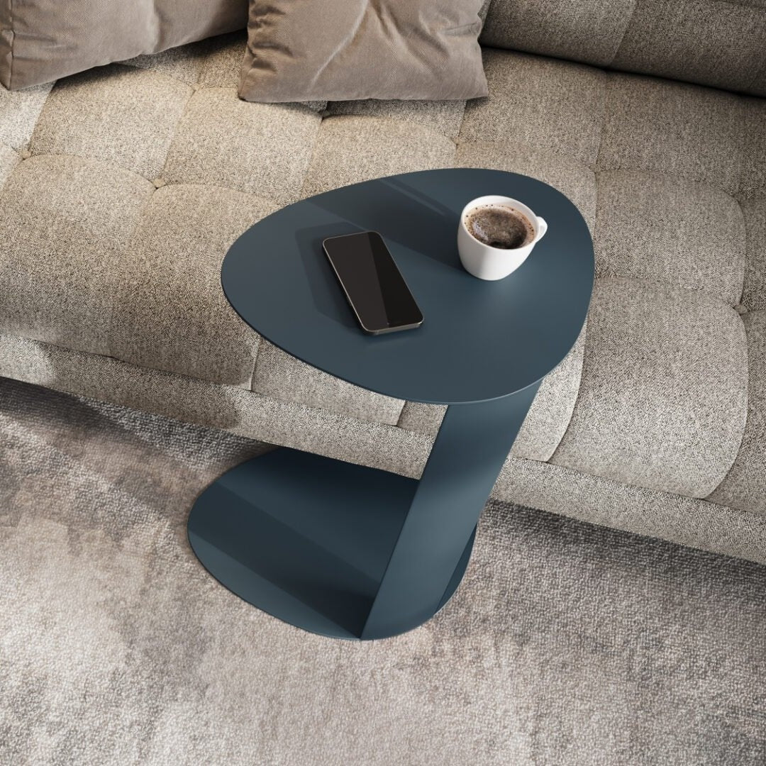 BDi Bink Laptop Stand / Side Table in Ocean, in a room setting