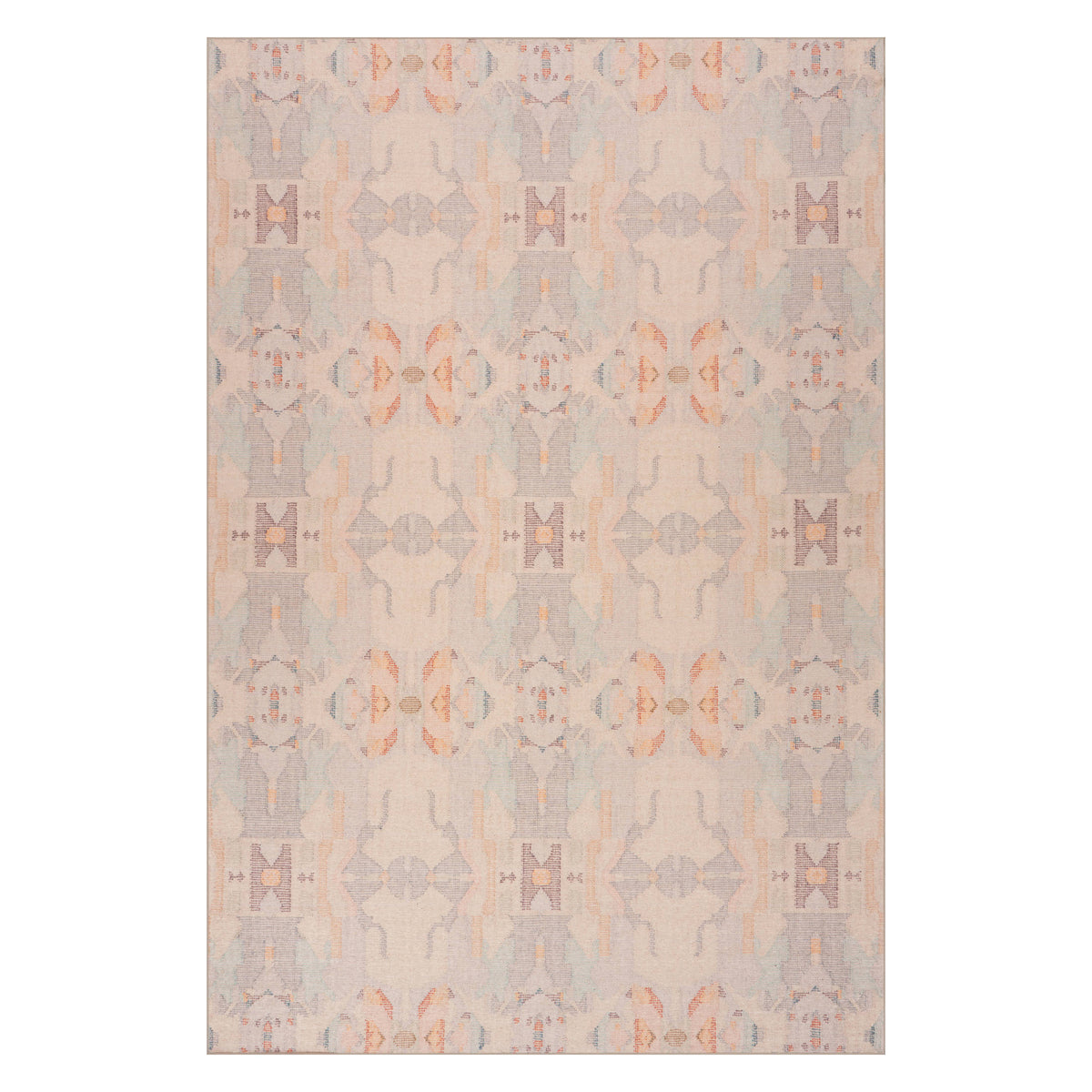 Dash & Albert Bize Transitional Abstract Washable Rug in Multicolour, on white
