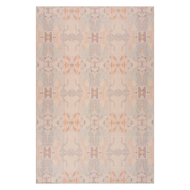 Dash & Albert Bize Transitional Abstract Washable Rug in Multicolour, on white