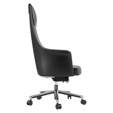 BDi Bolo 3531 Executive Leather Office Chair in Black, on white