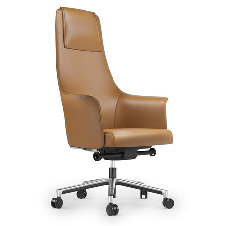 BDi Bolo 3531 Executive Leather Office Chair in Wilderness Saddle, three-quarter view from the front left