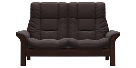 Brown leather sofa on a white background