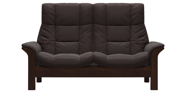 Brown leather sofa on a white background