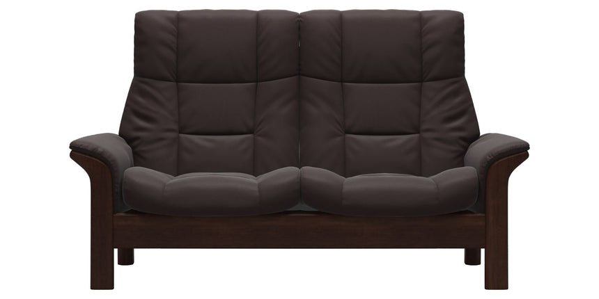 Brown leather sofa on a white background