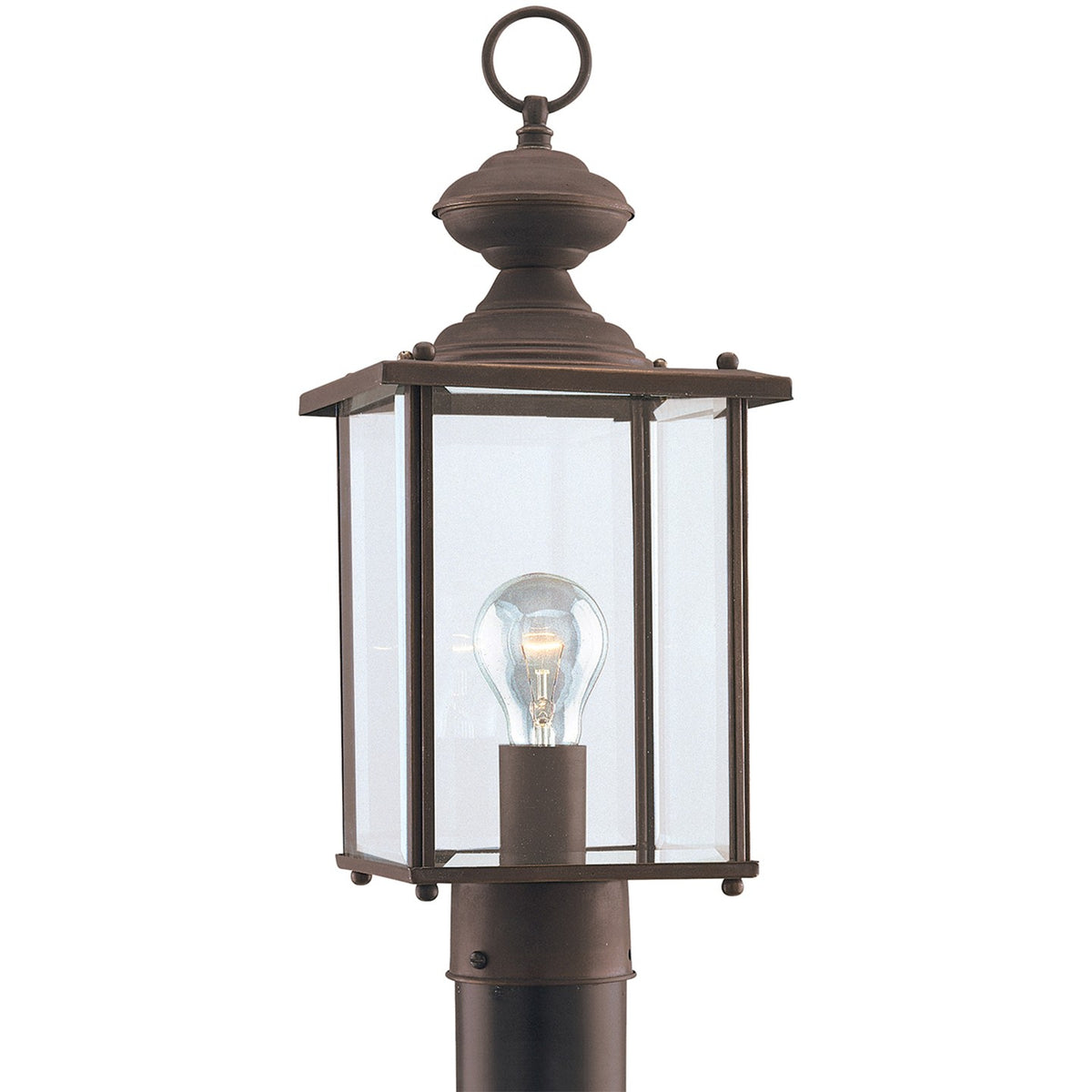 Jamestowne 17" Post Lantern — Clear Beveled