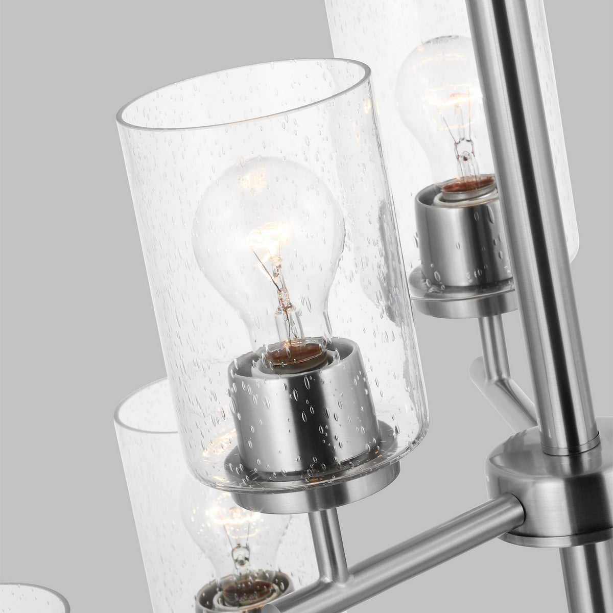 Oslo Nine Light Chandelier — Clear Seeded