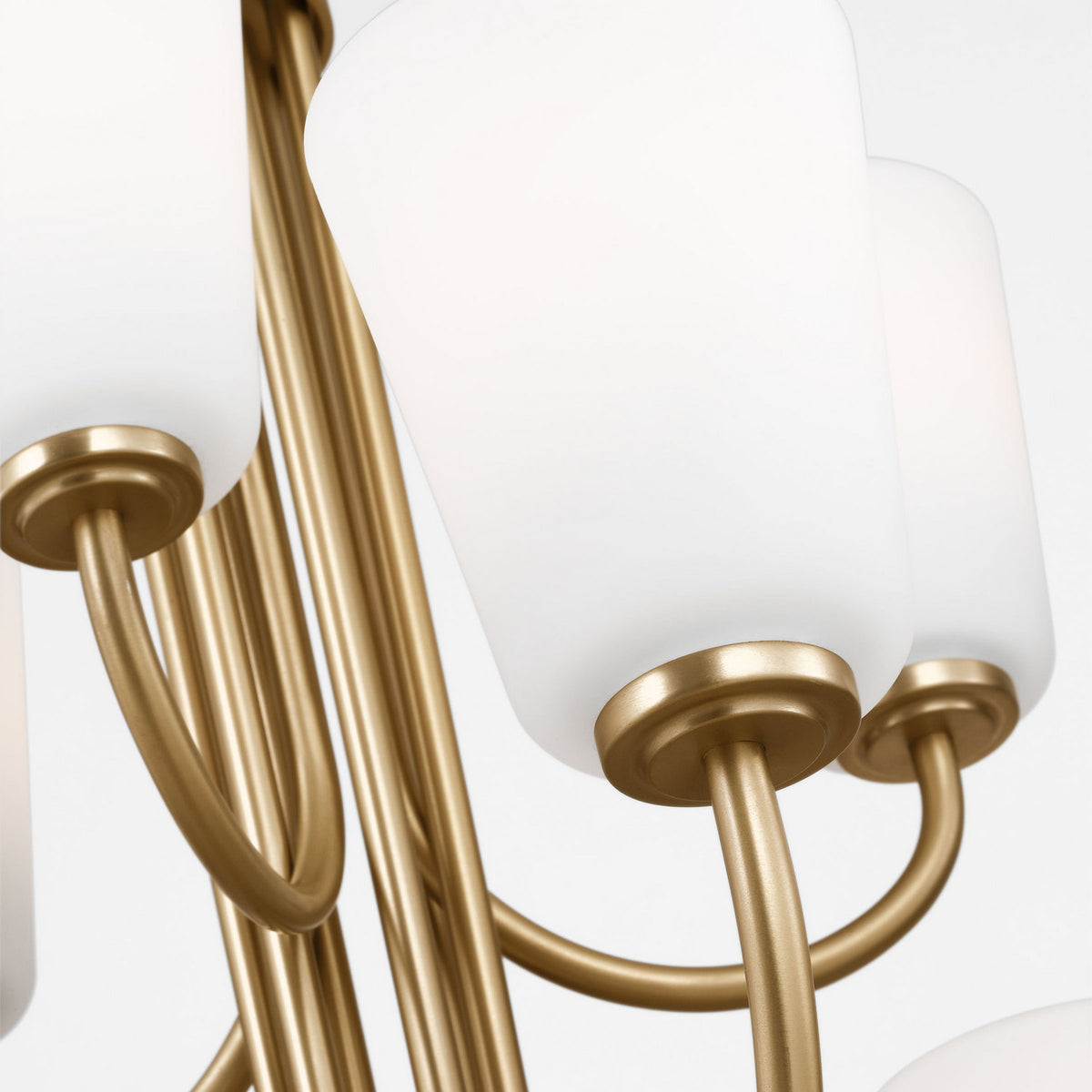 Miles Nine Light Chandelier — Etched white