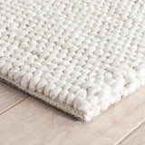 Dash & Albert Niels Handwoven Wool/Viscose Rug in Ivory, corner detail