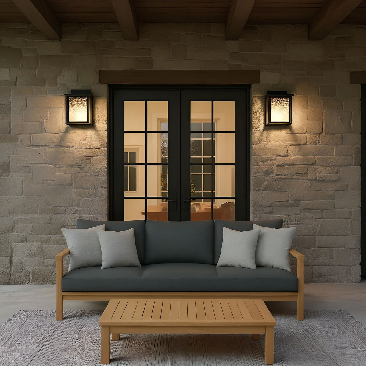 Audley 10" LED Lantern — Distressed Seeded