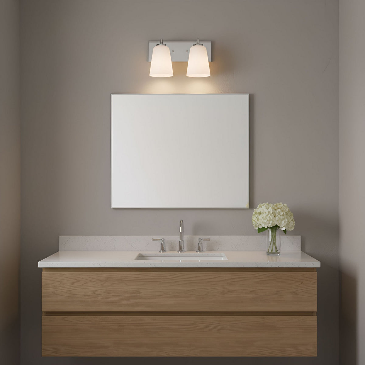Miles Two Light Bath — Etched white glass