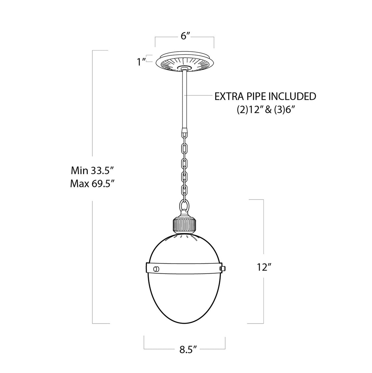 Otis One Light Pendant — 33.50"