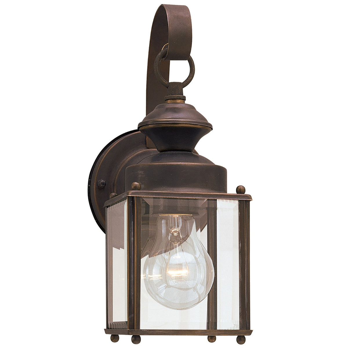 Jamestowne One Light Outdoor Wall Lantern — 11.25", Clear Beveled