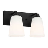 Miles Two Light Bath — Etched white glass