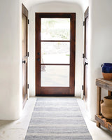 Dash & Albert Malta Handwoven Wool Rug in Blue, hallway runner