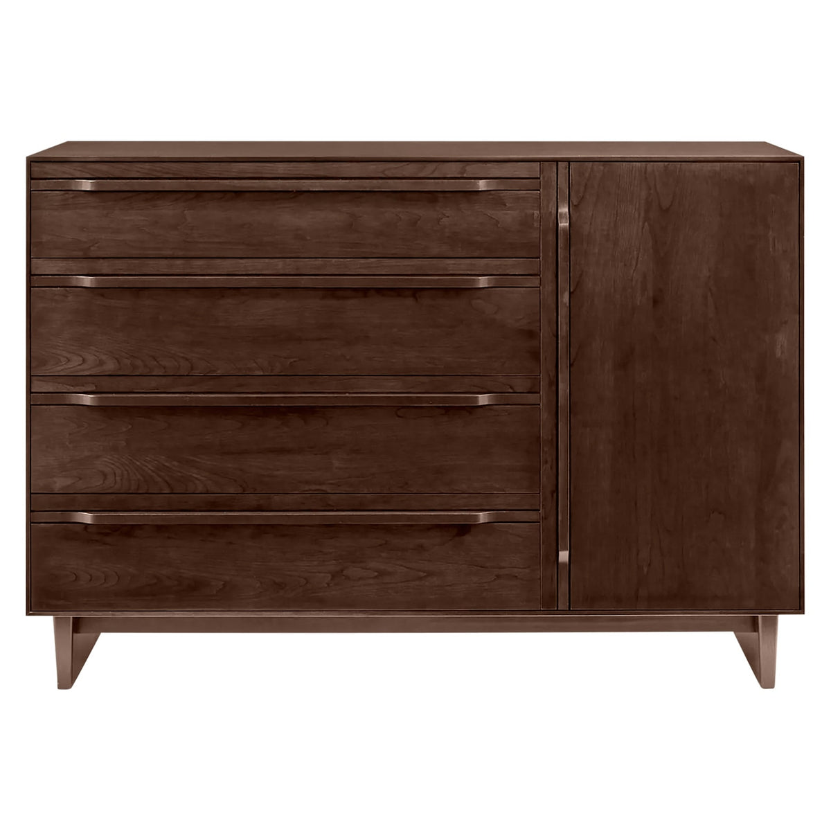 West Bros Camber Door Dresser in 88 Umber, on white