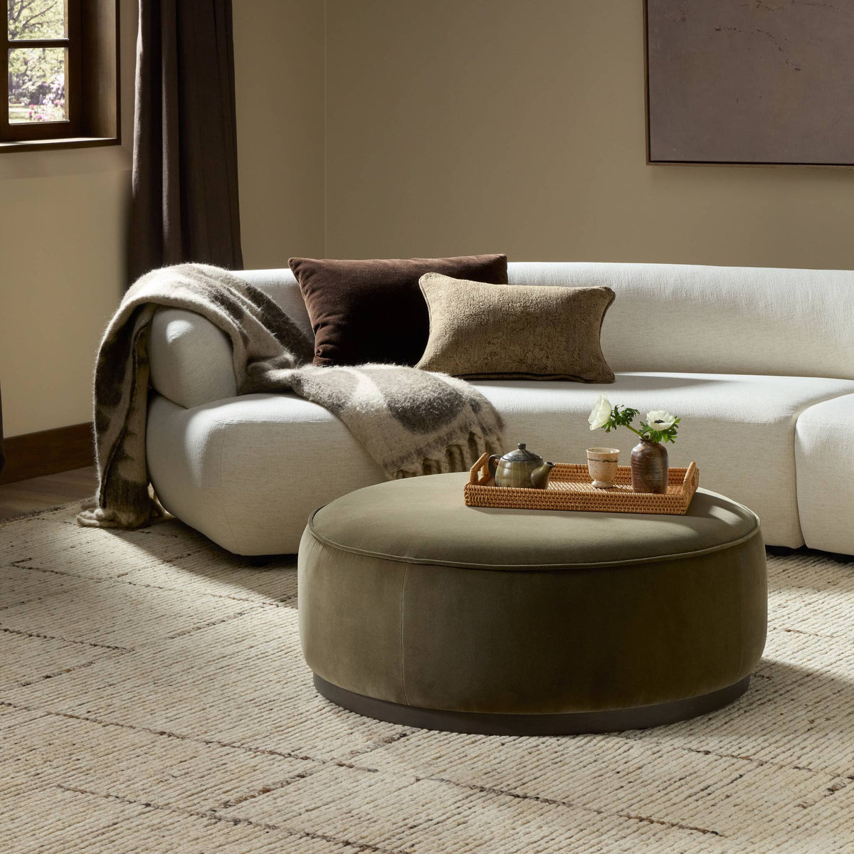 Sinclair Large Round Ottoman