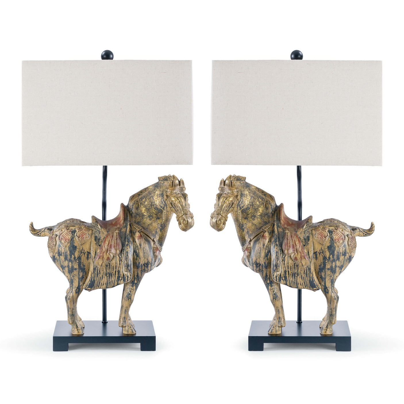 Dynasty Horse Table Lamp Pair