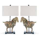 Dynasty Horse Table Lamp Pair