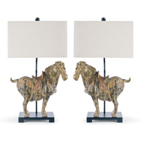 Dynasty Horse Table Lamp Pair