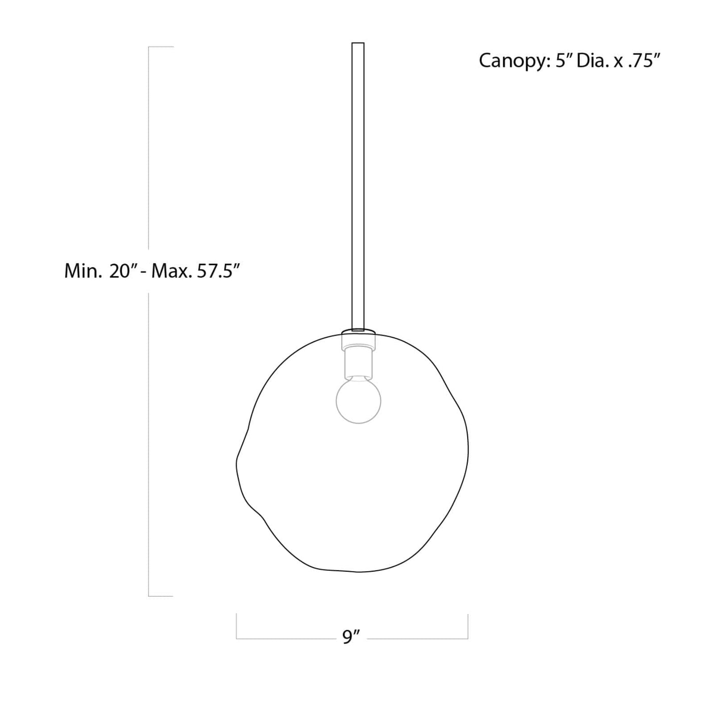 Molten Pendant Large With Smoke Glass