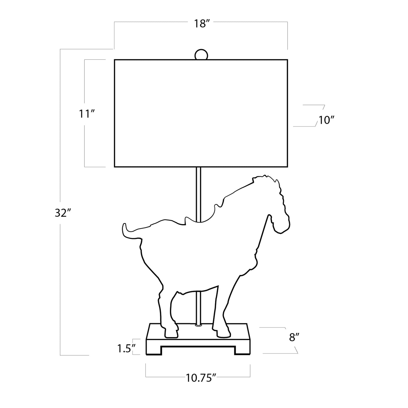 Dynasty Horse Table Lamp Pair