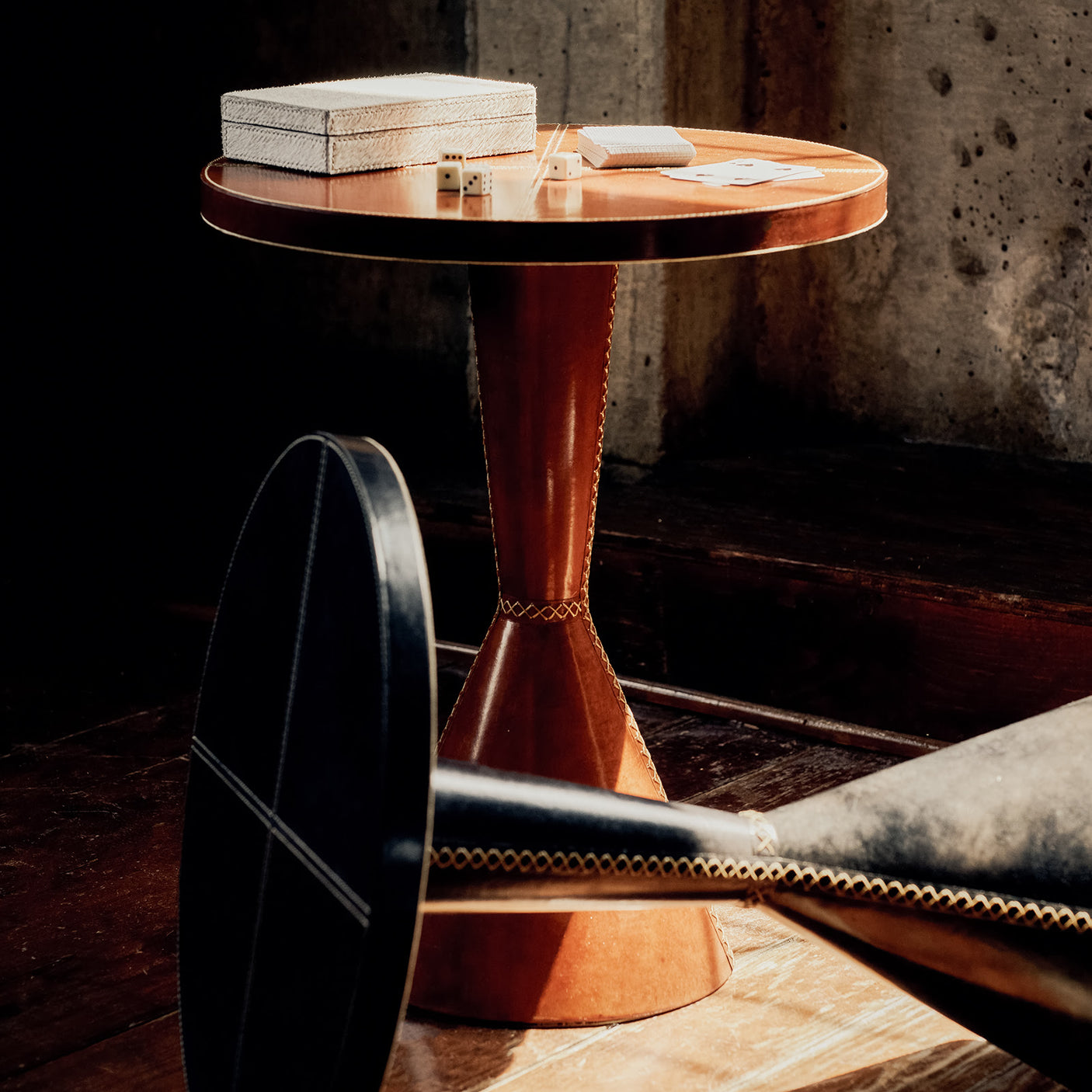 Gabe Leather Accent Table