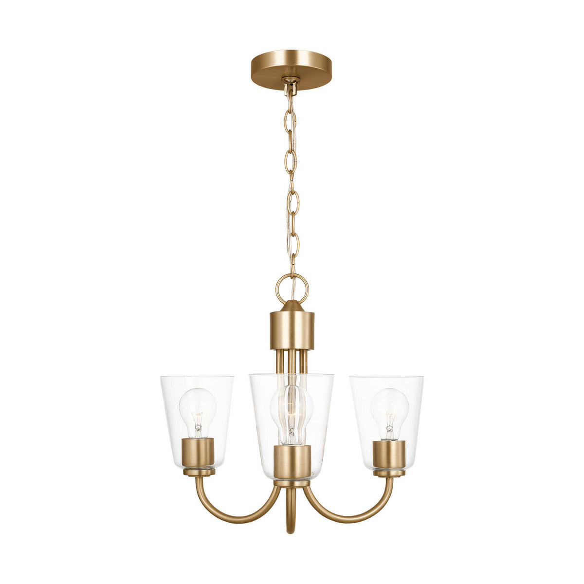 Miles Three Light Chandelier — Clear
