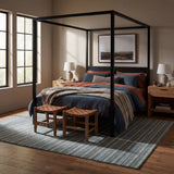 Dash & Albert Brindle Stripe Hand Loom Knotted Wool Rug in Blue, photo 3