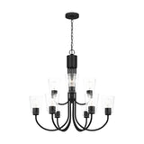 Miles Nine Light Chandelier — Clear