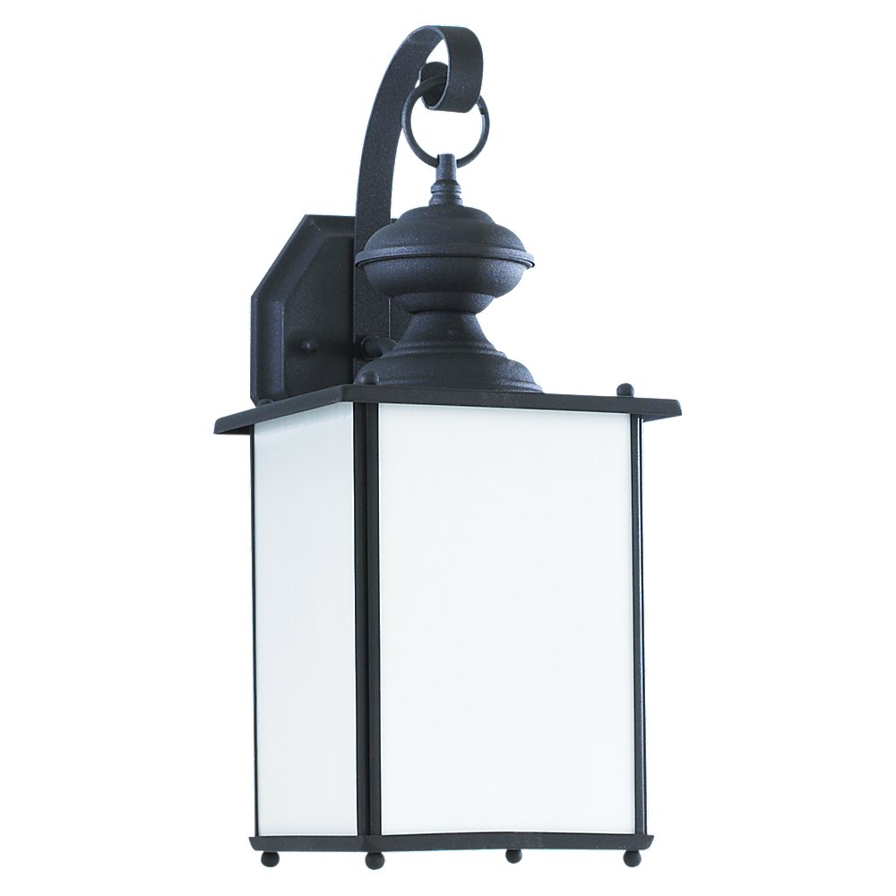 Jamestowne One Light Outdoor Wall Lantern — 17.00", Etched White Tiffany