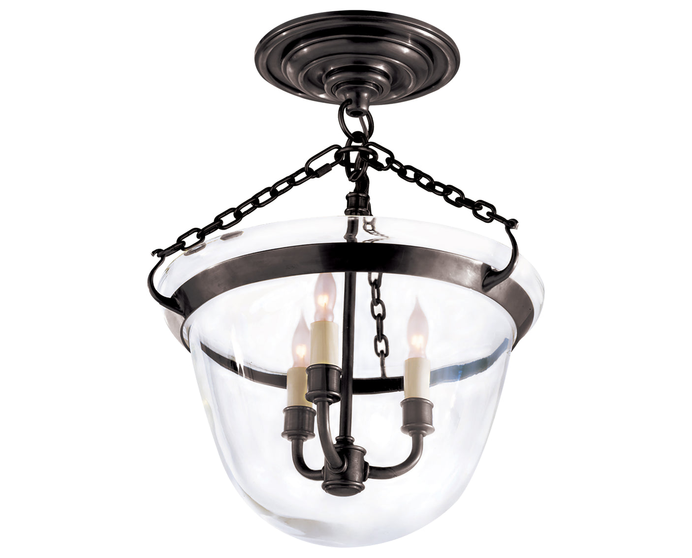 Country Semi-Flush Bell Jar Lantern