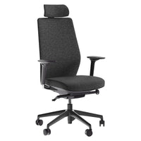 BDi Coda Modern Home Office Task Chair in Black/Grey High Performance Fabric, on white