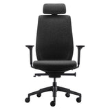BDi Coda Modern Home Office Task Chair in Black/Grey High Performance Fabric, on white