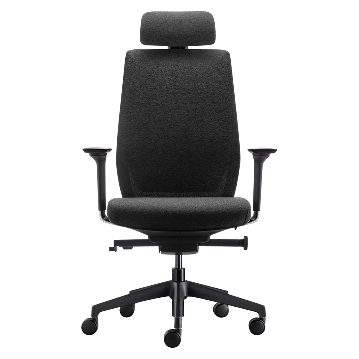 BDi Coda Modern Home Office Task Chair in Black/Grey High Performance Fabric, on white