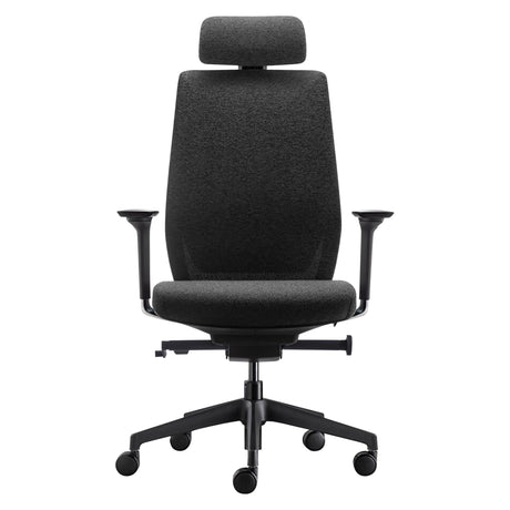 BDi Coda Modern Home Office Task Chair in Black/Grey High Performance Fabric, on white