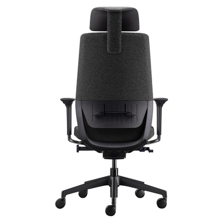 BDi Coda Modern Home Office Task Chair in Black/Grey High Performance Fabric, on white