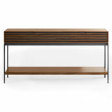BDi Cora 1173 Console Table in Natural Walnut, on white