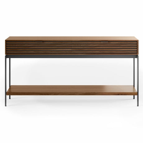 BDi Cora 1173 Console Table in Natural Walnut, on white